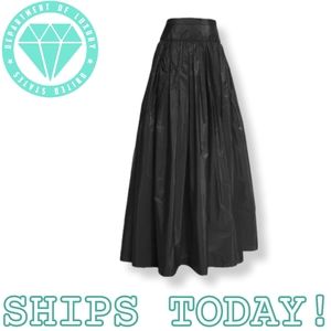 MICHAEL KORS Black Band High Waisted Silk Maxi Ball Gown Skirt Ballroom Hostess